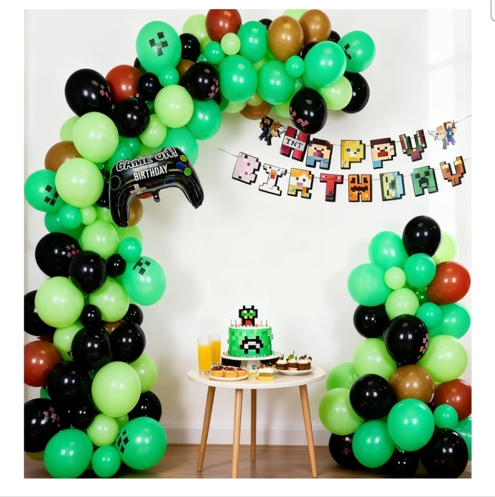 Minecraft Themed Birthday Balloon Arch Kit